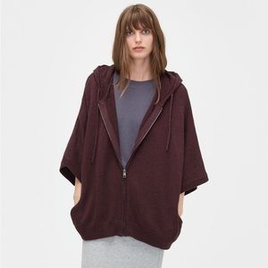 UGG relax sweater shawl fit front zippers in burgundy